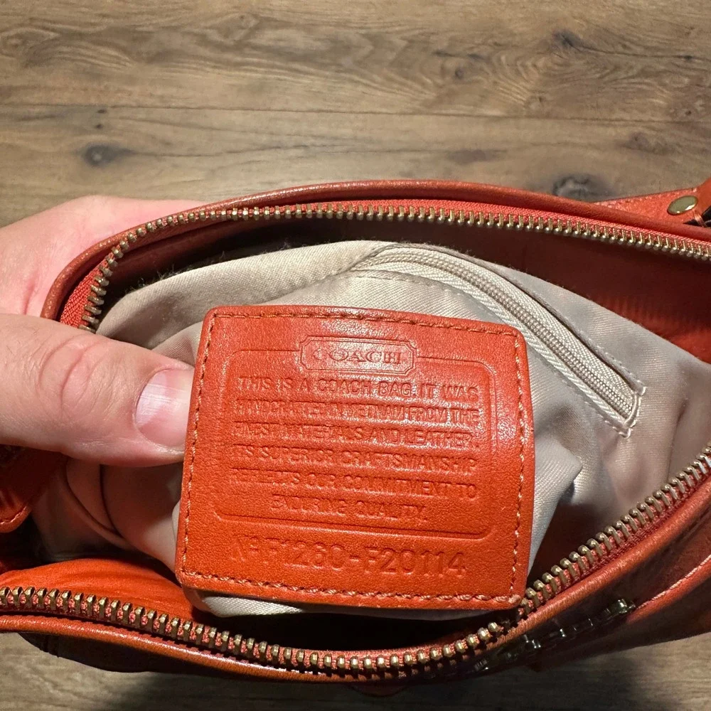 Coach Ashley Leather Hippy Crossbody Bag F20114 Burnt Orange Women OS - Picture 5 of 6